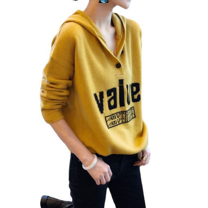 Pullover Hooded Fashionable Stylish Sweater Loose Sweater Coat