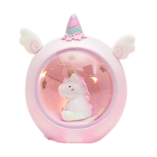 Cartoon Round Night Light LED Battery Night Light Child Baby Room Desktop Decoration Decoration Lamp Gift Small New