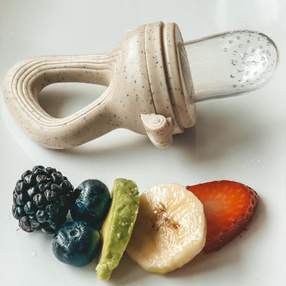 Mordedor de frutas y verduras para bebés, alimento complementario para bebés, mordedor de frutas para bebés, mordedor de frutas y verduras, chupete de silicona, leche