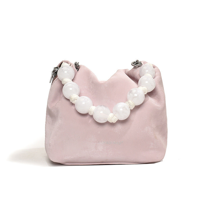 Damen Umhängetasche mit Kette und Perlen