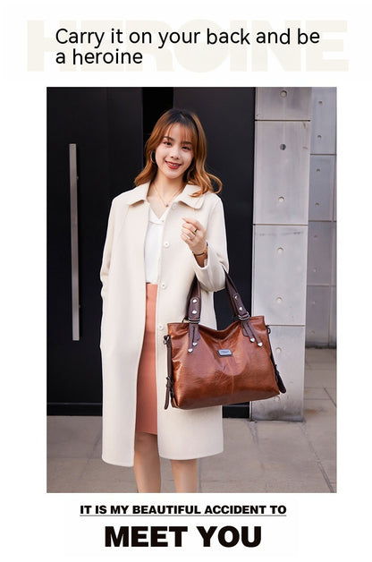 Retro Fashion Tote Casual Weiche Leder Schulter Crossbody Große Kapazität frauen Tasche