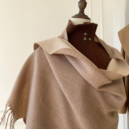 Double-sided Solid-color Scarf For Women