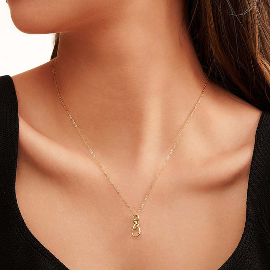 S925 Sterling Silber Unendlicher Charakter Keltischer Knoten Anhänger Halskette
