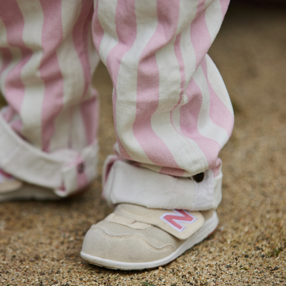 Classic Wide Stripe Denim Dungarees - Pink