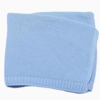 Cotton Knitted Baby Blanket with Embroidered Bear and Personalized Name, Soft Infant Car Seat Cover and Nap Blanket