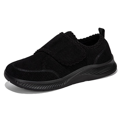 Winter and Autumn Wide-Fit Fleece-Lined Warm Shoes for Elderly Extra-Wide and Extra-Thick Rehabilitation Shoes for Broad Feet and Swollen Feet Walking Shoes