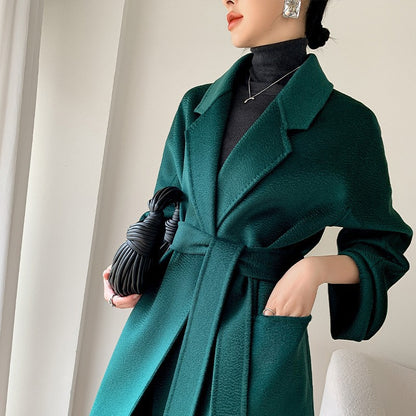 Reversible Cashmere Coat Women's Mid-length High-end Sense