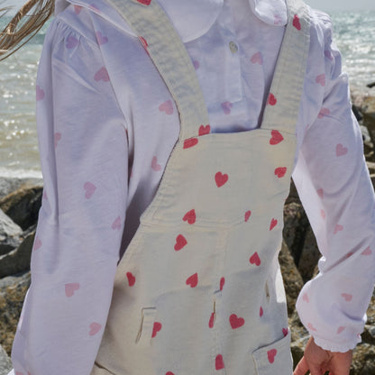 Peter Pan Collar - Pink Hearts