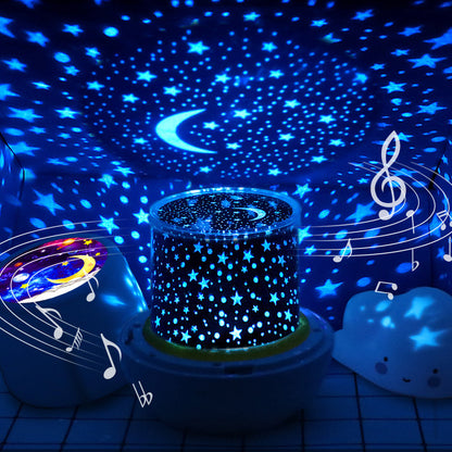 Bluetooth Rotating Star Projection Light Bedroom Full of Stars Atmosphere Night Light Creative Children's Birthday Star Light