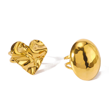 Retro Classic Style Love Oval Stainless Steel Ring