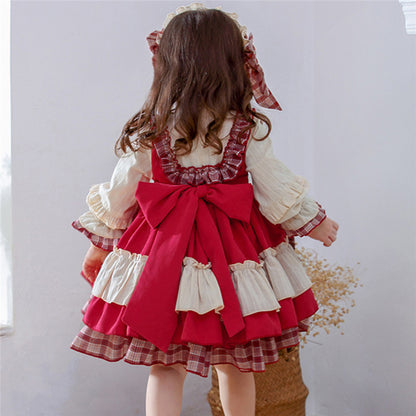 Children's Retro Long-sleeved Palace Dress