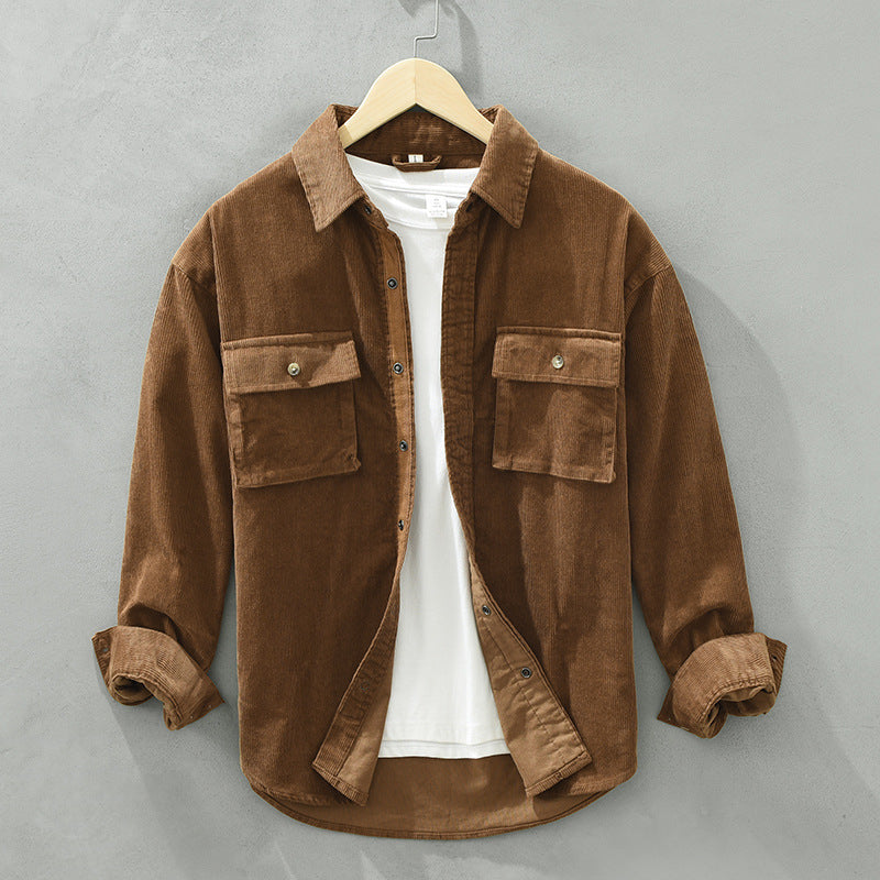 Chaqueta informal holgada con bolsillos para hombre