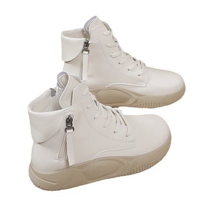 Botines de plataforma con forro polar para mujer, otoño e invierno