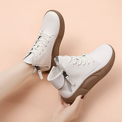 Botines de plataforma con forro polar para mujer, otoño e invierno