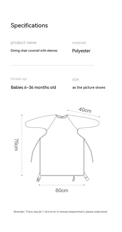 Dining Chair Overclothes Baby Eating Bib Water And Dirt Resistant Baby Food Apron Detachable