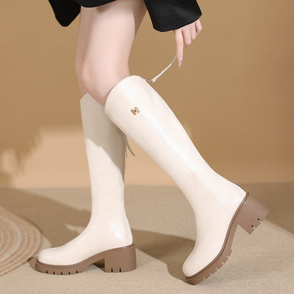 Botas altas de caballero con suela gruesa para invierno