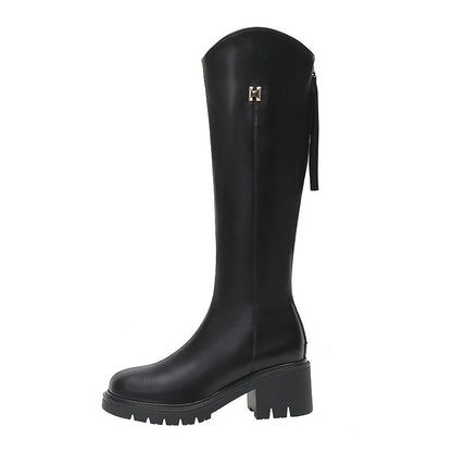 Botas altas de caballero con suela gruesa para invierno