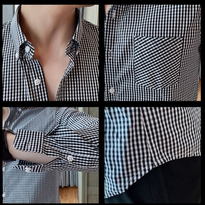 Camisa a cuadros para hombre, refrescante y cómoda