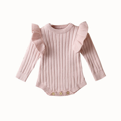 Autumn And Winter Baby Girl Knitted Sweater Fashion Jumpsuit Romper