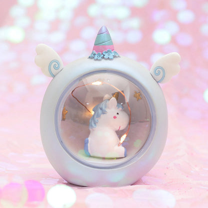 Cartoon Round Night Light LED Battery Night Light Child Baby Room Desktop Decoration Decoration Lamp Gift Small New