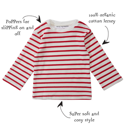 Red Breton Stripe Top