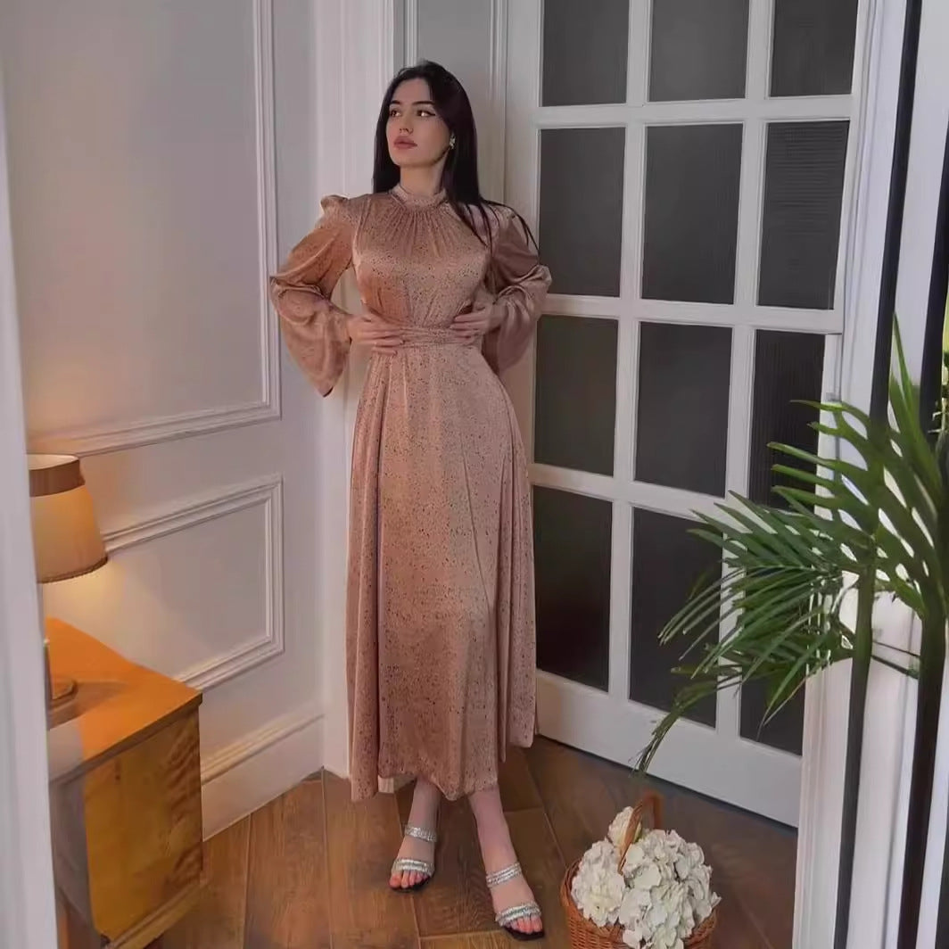 Bedrucktes Shu Feng-Kleid aus Satin für Damen