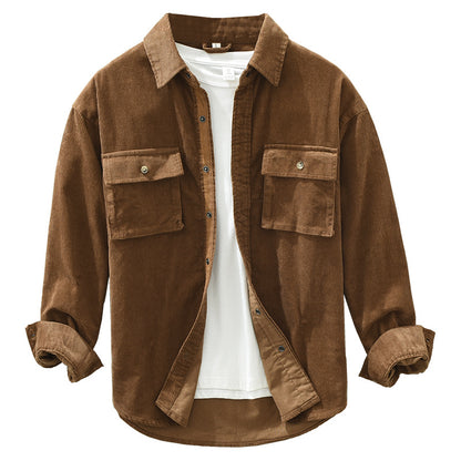 Chaqueta informal holgada con bolsillos para hombre