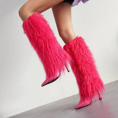 Women's Boots With Tassels, Stiletto Heels And Pointed Toes Fashionable, Minimalist Long Boots