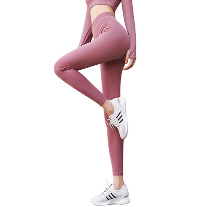 Warme Yogahose mit hohem elastischem Saum und Po-Lift zum Laufen