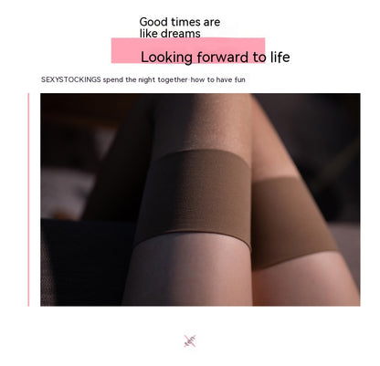 Women's Candy-colored Ultra-thin Toe Transparent Thigh High Socks