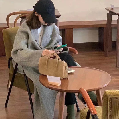 Women's Simple All-match Baby Camel Velvet Double-sided Wool Overcoat