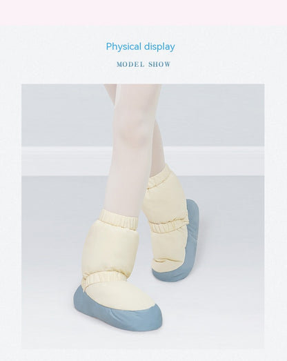 Botas de nieve para bailar, forro polar, para mujer, para bailar, ballet, suela blanda, para entrenamiento