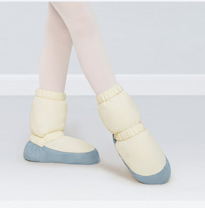 Botas de nieve para bailar, forro polar, para mujer, para bailar, ballet, suela blanda, para entrenamiento