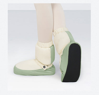 Botas de nieve para bailar, forro polar, para mujer, para bailar, ballet, suela blanda, para entrenamiento