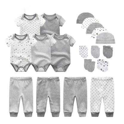 Cotton XINGX 19-piece Set Baby Rompers Pants Hat Gloves Combination Suit