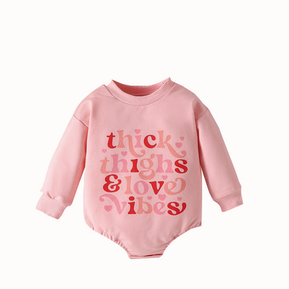 Baby Valentine's Day Pink Letters Jumpsuit Romper
