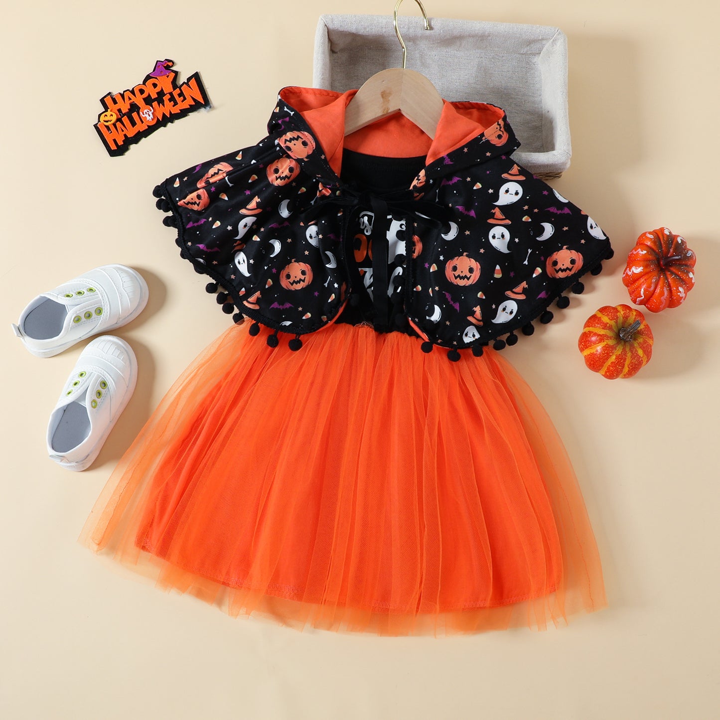 Halloween Skirt Suit Cloak Dress Two-piece Set
