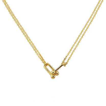 Collar de oro con diseño de nicho de estilo europeo y americano de moda