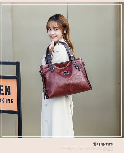 Retro Fashion Tote Casual Weiche Leder Schulter Crossbody Große Kapazität frauen Tasche