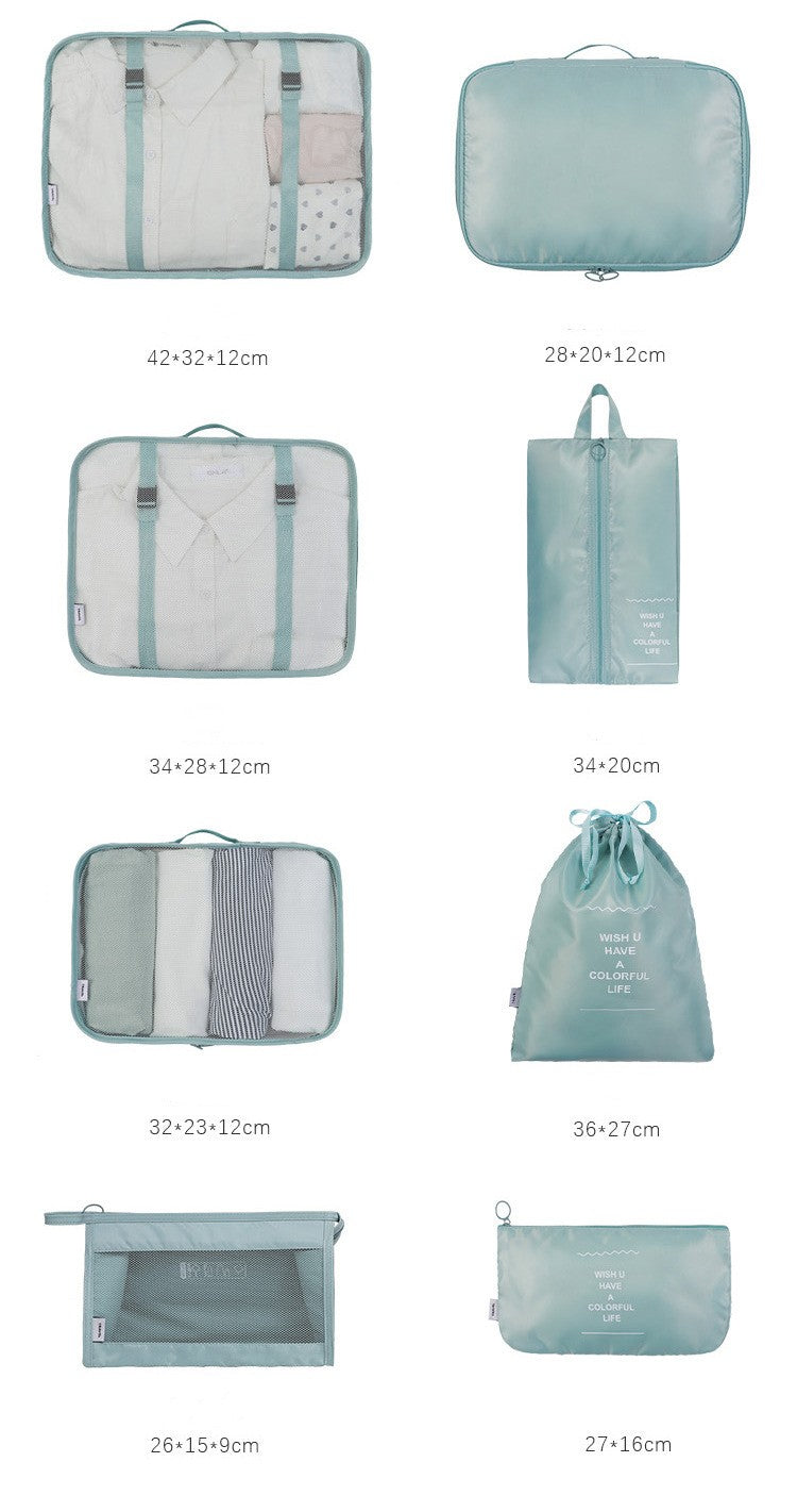 Storage Bag Travel Suitcase Clothing Arrangement Eight-piece Set Storage Bag Separation