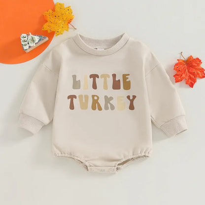 Mono infantil de Halloween con letras de calabaza y manga larga a juego de colores