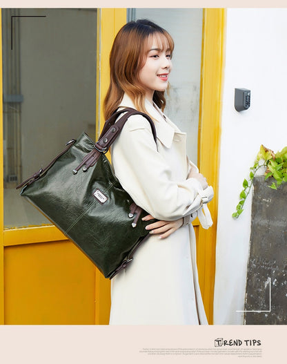 Retro Fashion Tote Casual Weiche Leder Schulter Crossbody Große Kapazität frauen Tasche