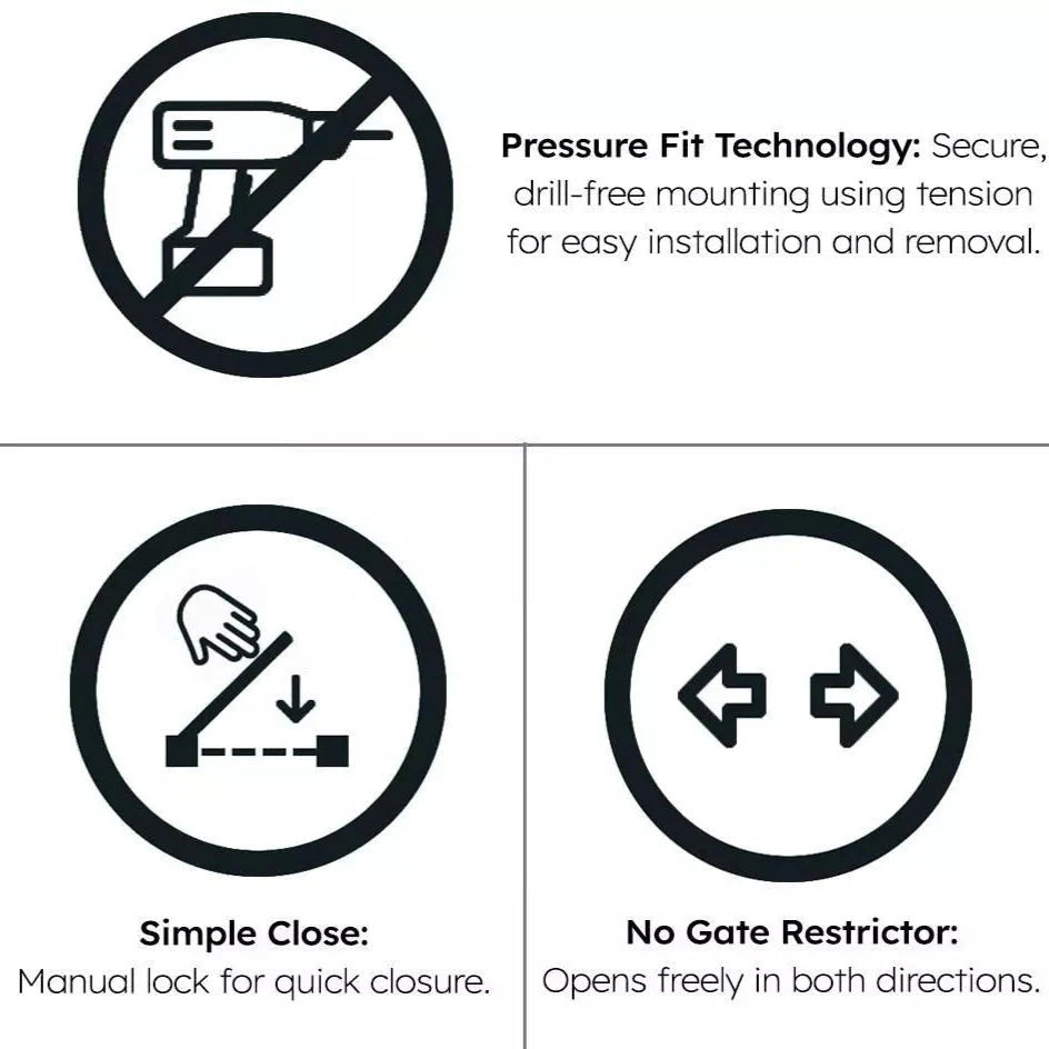 2x FYLO Baby Safety Stair Gate Pressure Fit  Extra Wide