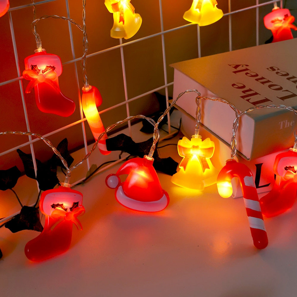 Bell, crutch, Christmas light, LED light string