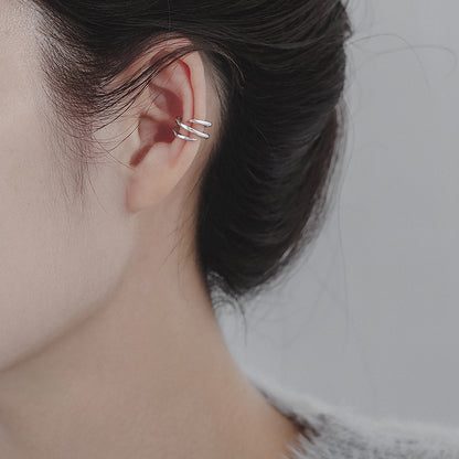 Clip de oreja curvado de doble capa Diseño de interés especial para mujeres
