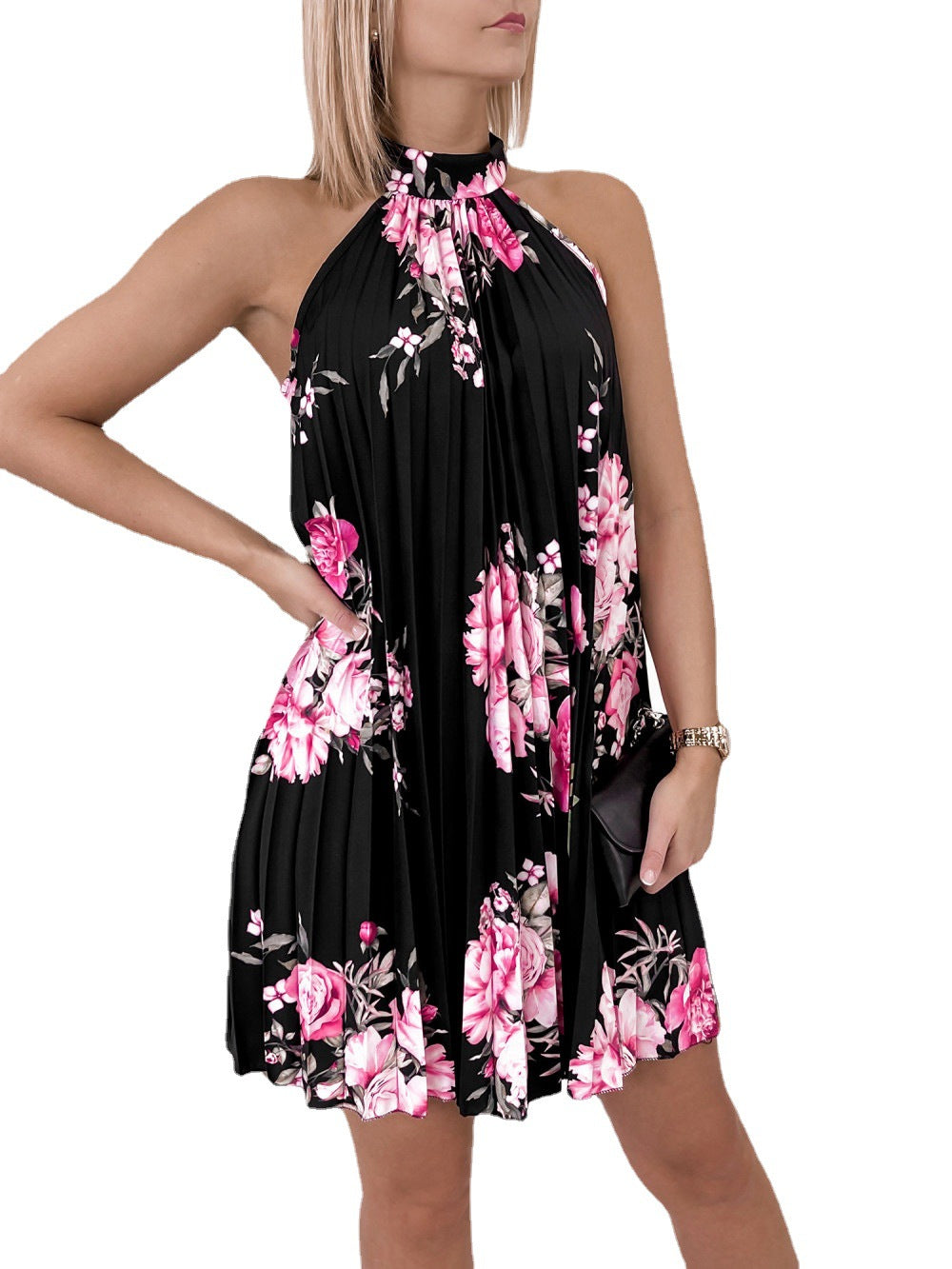 Damenmode Persönlichkeit Plissee Kleid