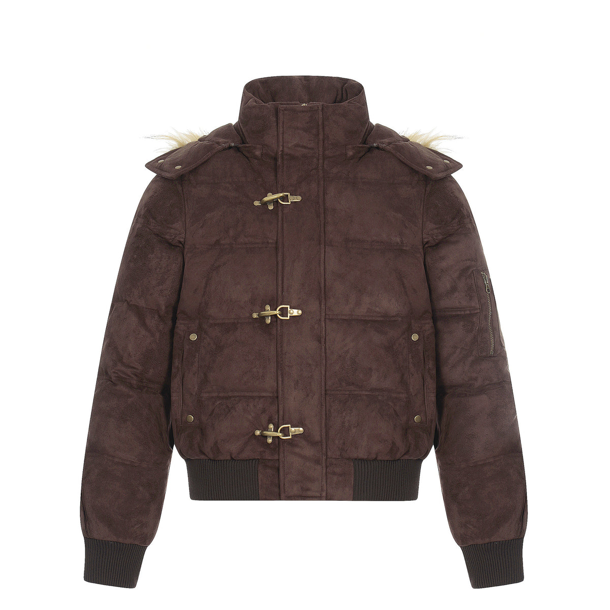 Warm fur collar cotton jacket with cotton jacket