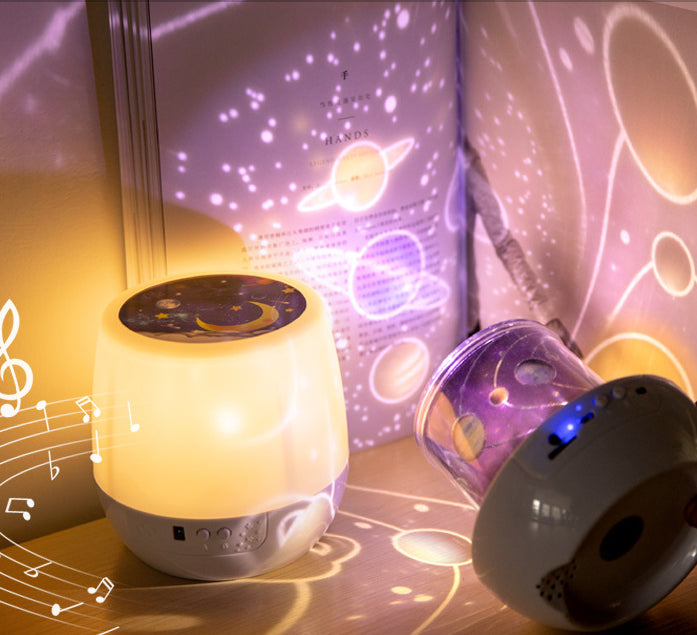 Bluetooth Rotating Star Projection Light Bedroom Full of Stars Atmosphere Night Light Creative Children's Birthday Star Light