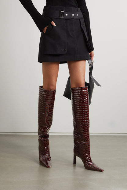 Autumn And Winter New Square Head Super High Heel Women's Shoes