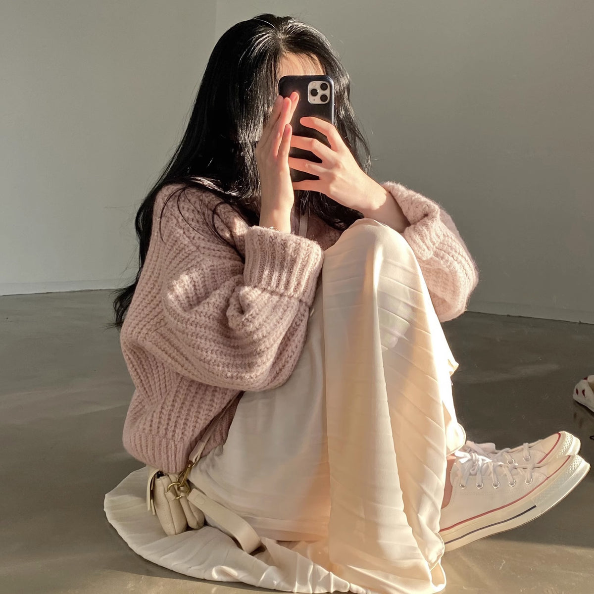 Knit Cardigan for Women Spring and Autumn Vintage Short Stature Loose Long Sleeve French Cable Knit Sweater Outerwear